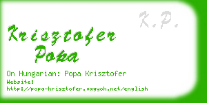 krisztofer popa business card